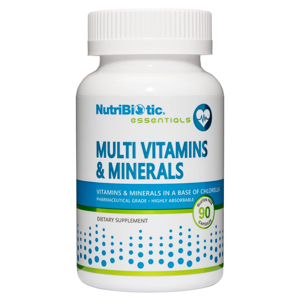 NutriBiotic– Multi Vitamins & Minerals, 90 Ct Capsules (Formerly Hypoallergenic Multiple) | 72 Pure Trace Elements in a Base of Chlorella | Pharmaceutical-Grade & Highly Absorbable | Gluten Free