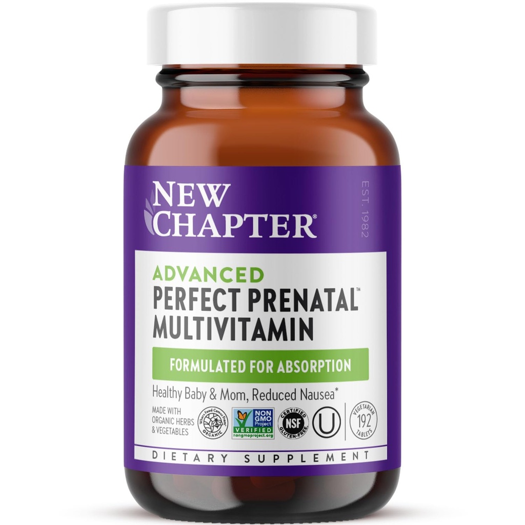 Yeni Bölüm Gelişmiş Mükemmel Prenatal Vitaminler, 192k, Organik, Sağlıklı Bebek ve Anne için Metal olmayan Malzemeler - Folate (Methylfolate), Tüm Gıda Fermented Iron, D3 + Ginger