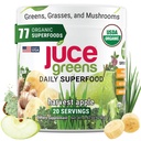 Terra Kai Organics JUCE Green Superfood Toz, Organik Meyveler ve Veggies Supplement W/ 77 Superfoods Plus Prebiyotik Probiyotik Mix, Harvest Apple Flavor - 20 Hizmet (250 g)