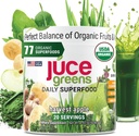 Terra Kai Organics JUCE Green Superfood Toz, Organik Meyveler ve Veggies Supplement W/ 77 Superfoods Plus Prebiyotik Probiyotik Mix, Harvest Apple Flavor - 20 Hizmet (250 g)