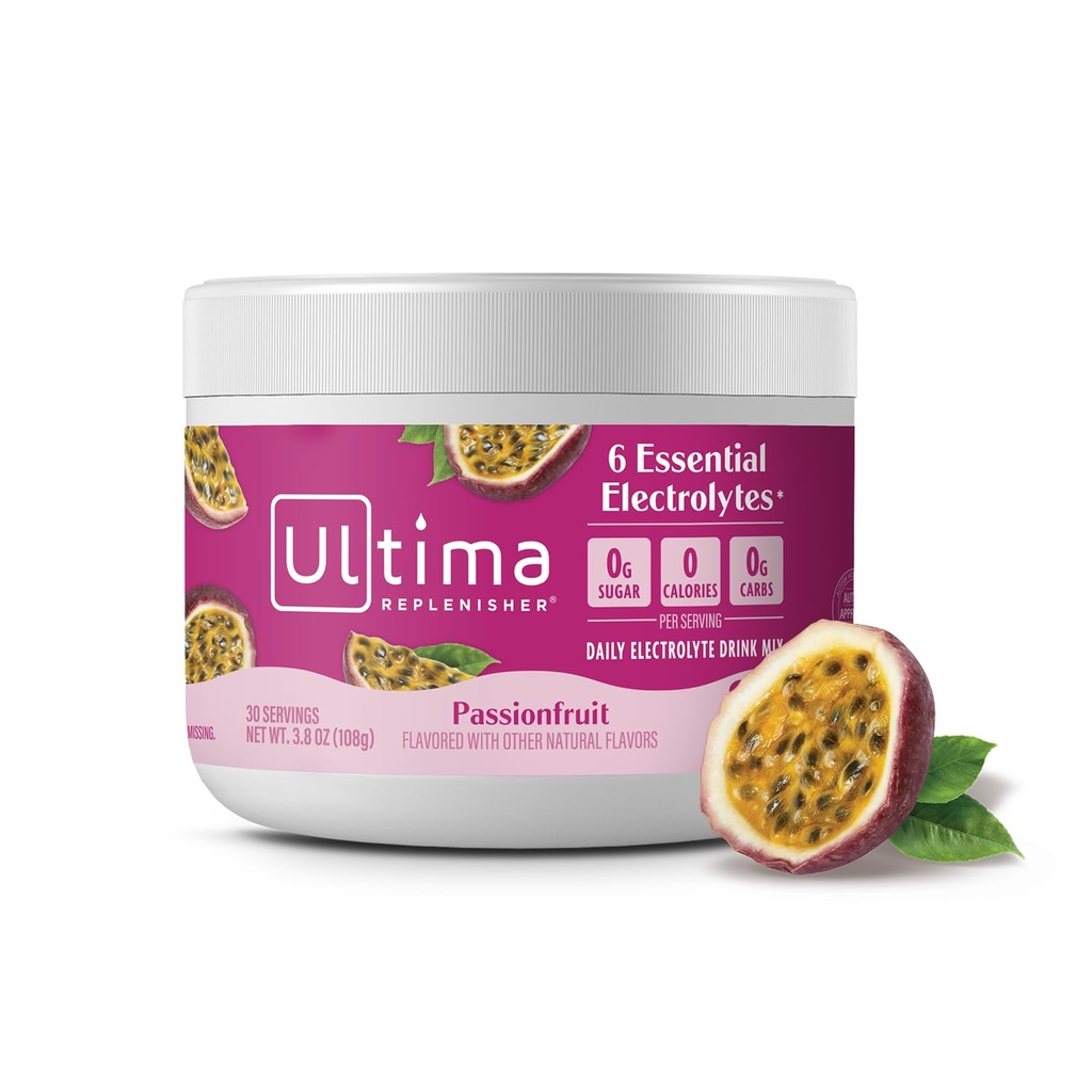 Ultima Replenisher Daily Electrolyte Toz İçecek Mix – Sugar Free – Passionfurt, 30 Hizmet - 6 Key Electrolytes ve Trace Minerals ile Hydration Toz – Keto Friendly, Non-GMOMOMOS