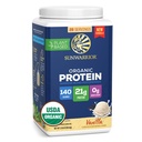 Organic Plant-Based Protein Powder for Performance 21g Protein | BCAAs Pea Fava Mung & Chia Blend | Recovery Energy Keto Friendly Smooth Great Taste with Prebiotic Fiber | Vanilla Flavored 28 Servings