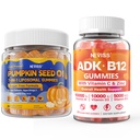 NEVISS 2Pack Sugar-Free ADK+Vitamin B12 Gummies with 2Pack Pumpkin Seed Oil Gummies