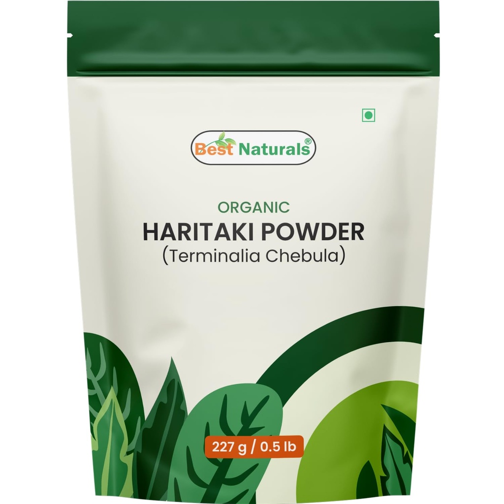 Best Naturals Certified USDA Organic Haritaki Powder, 227 Gram, Gluten Free, GMO Free, Vegan