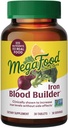 MegaFood Blood Builder Σιδήρου συμπλήρωμα για γυναίκες & άνδρες - Αυξήστε τα επίπεδα σιδήρου χωρίς παρενέργειες - Καταπολέμηση της κόπωσης - με βιταμίνη Β12, Φολικό οξύ & βιταμίνη C για απορρόφηση - Vegan - 30 δισκία