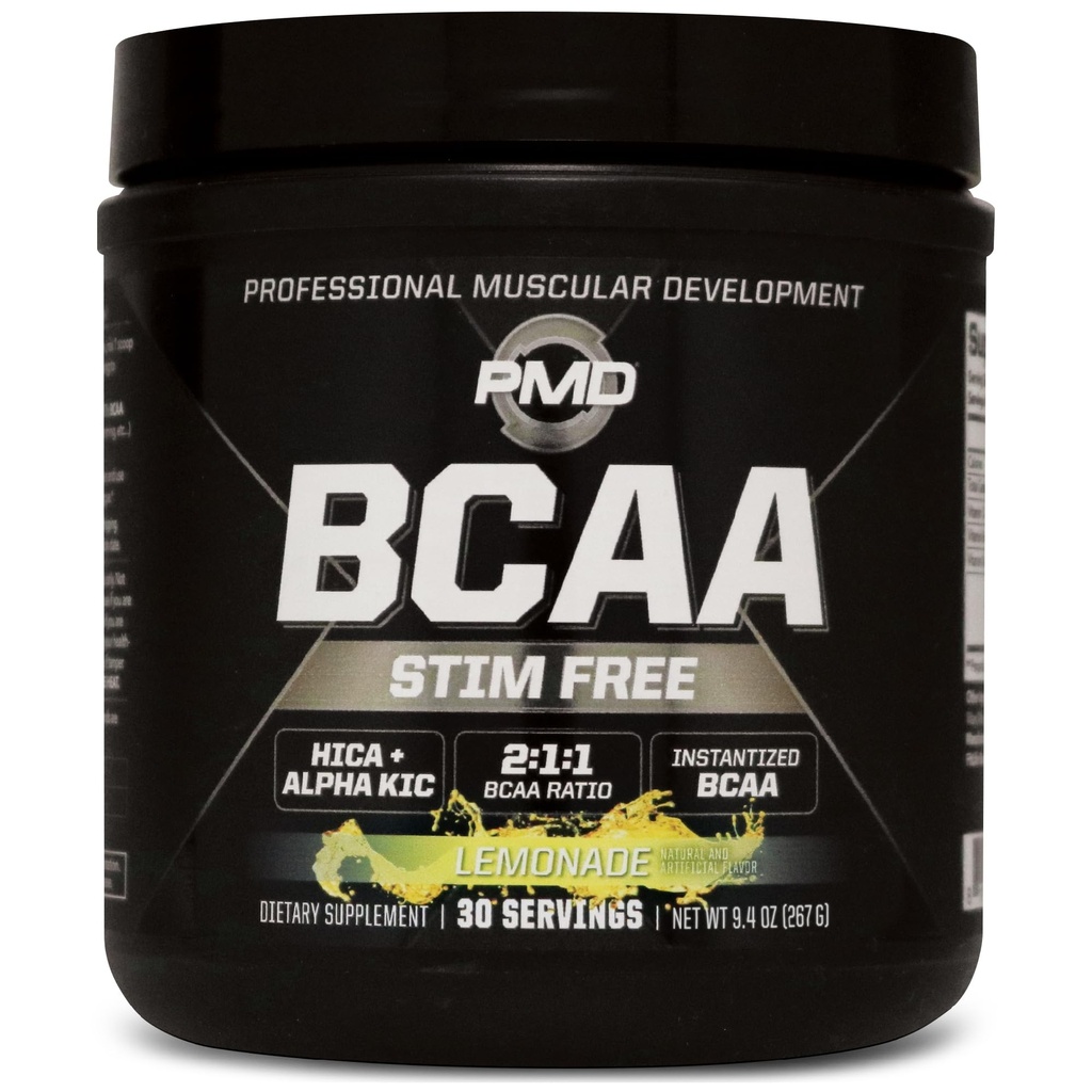 PMD Sports BCAA Stim-Free replicas - Better Workout Performance, Advancedd Recovery, Daily Energy, Muscle Builder, and Muscle Sparing - BCAA Toz İçilir - Lemonade (30 hizmet)