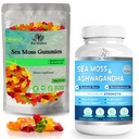 Sea Moss Ashwagandha & Sea Moss Gummies (Bundle) - Irish sea Moss raw Organic, Bladderwrack, Burdock Root