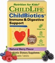 ÇOCUKLIFE ESSENTIALS Çocukbiyotikleri Immune & Digestive Support - Çocuklar Probiyotik, Çocuklar ve Toddler için Probiyotikler, Çocuklar Gut Health - Natural Berry, 30 Chewable Tabletler