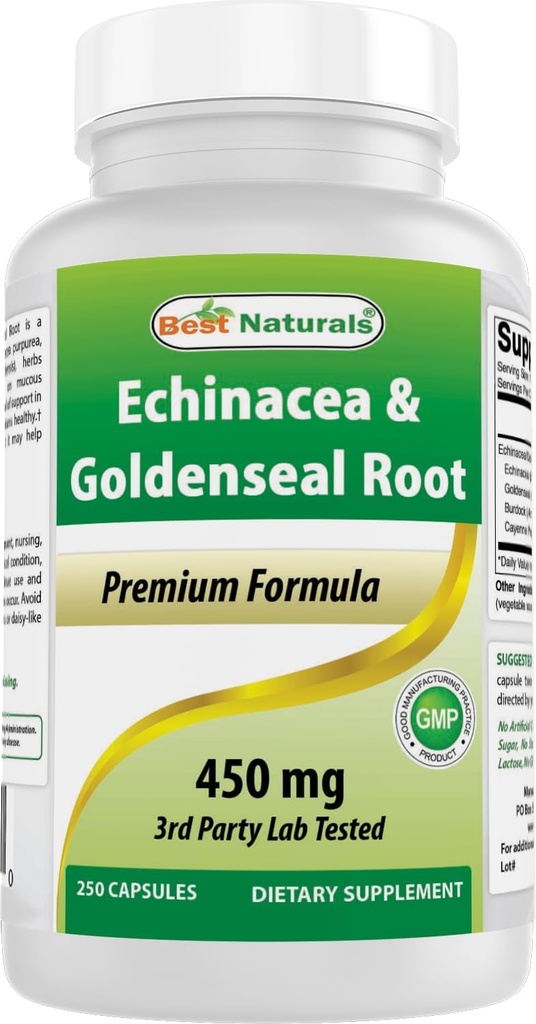En İyi Doğallar Echinacea Goldenseal 450 mg 250 Caps