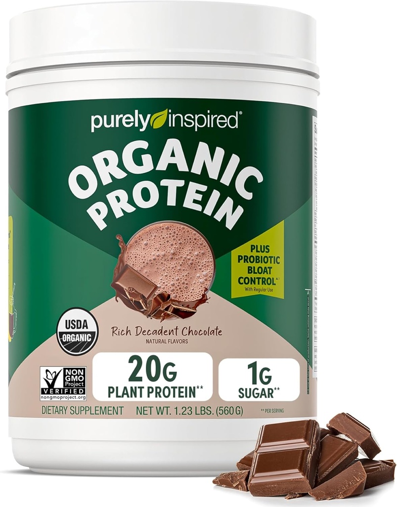 Tamamen Saç ve Kadınlar için Bitki Tabanlı Protein Tozu, Zengin Decadent Chocolate (16 Hizmet) - Vegan & Organik - 20g of Pea Protein Tozu Smoothies & Shakes - Dairy-Free, & Gluten-Free