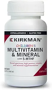Kirkman - Çocuk Çokvitamin & Mineral - 120 Capsules - 5-MTHF - Potent Broad Spectrum Vitamin/Mineral Supplement - Hipoallergenicic