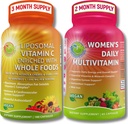 Antioksi & Immunity Support Sche - Liposomal Vitamin C 1500 mg ile Organik Acerola Cherry & Camu Camu + Kadın Günlük Multivitamin Demir, Superfoods, Probiyotiks & Enzymes - Vegan, Non-GMO
