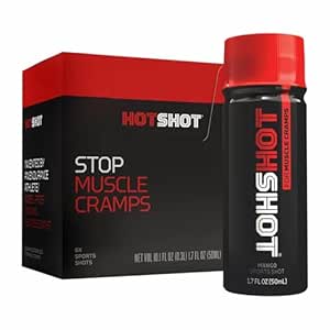 HOTSHOT Sports Shot Muscle Cramp Relief, All Natural Liquid Sports Drink, Scientifically Proven, For Leg and Night Cramps, Proudly NSF Spor için Onaylandı (Spicy Mango) (1.7 Fl Oz) (170 $)