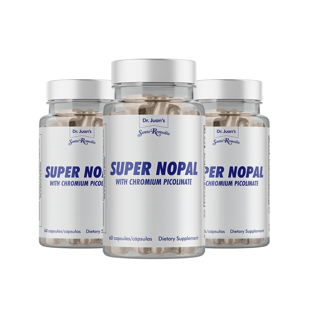 Santo Remedio Super Nopal, Exclusive Formula with Nopal, Gurmar (Gymnema Silvestre), Chromium Picolinate and Vanadyl Sulfate. 60 Capsules (30 Servings) (3)