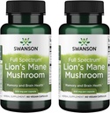 Swanson Full Spectrum Lion's Mane Mushroom - Brain Health Supplement to Support Memory, Focus & Clarity* - Mayıs Ayrıca Immune, Heart & Digestive Health - Gluten-Free & Non-GMO - 60 Capsules (2 Pack)