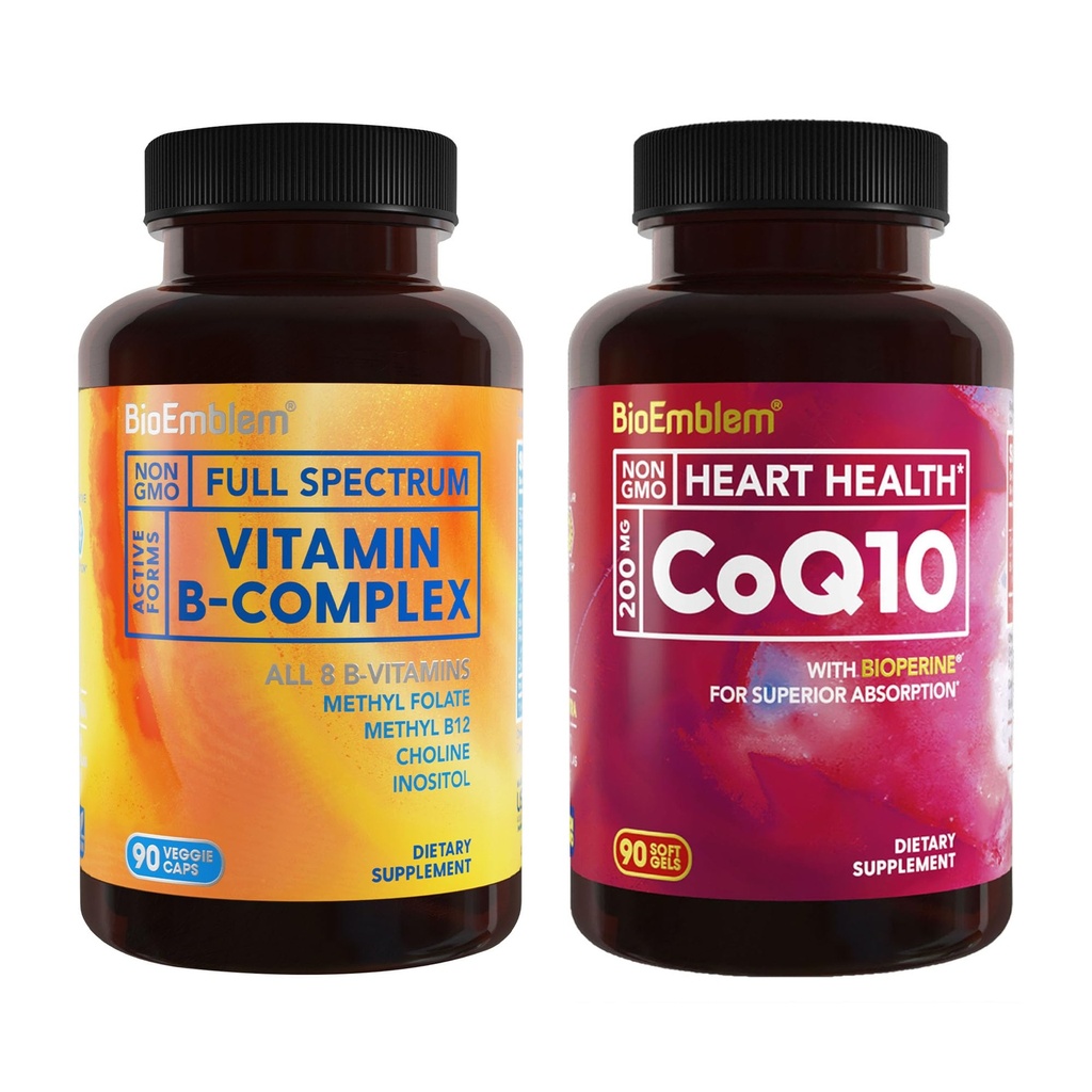 BioEmblem Vitamin B-Complex and CoQ10 with BioPerine - 200mg Softgels