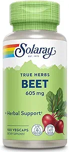 SOLARAY Beet Root 605mg | May Support Cardiovascular Health & Athletic Performance, Kidney, Liver & Blood Health | Non-GMO | Vegan | 100 VegCaps