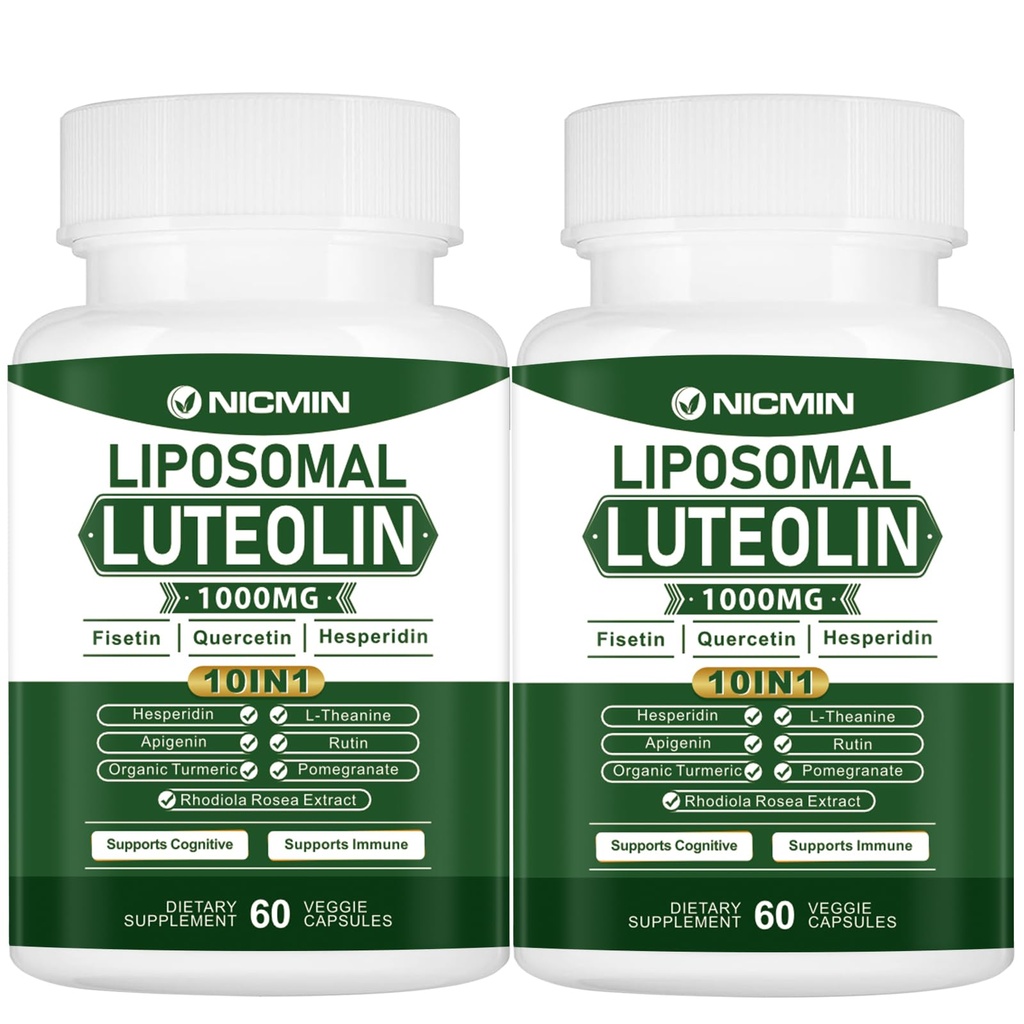 1000MG Liposomal Luteolin, Maximum Absorption, Potent Luteolin Supplement 120 Capsules