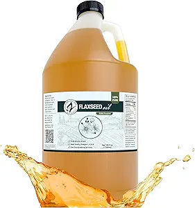 Zatural Flaxseed Oil Natural Grown 100% Pure Flax Seeds Cold Pressed Vegan Omega Fatty Acids 128oz (1 Gallon)