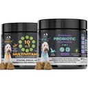 Googipet 2 Pack Bundle - 3 in 1 Probiotics for Dogs + 10 in 1 Multivitamin for Dogs (180 Vitamins)