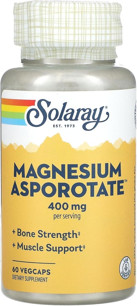 Solaray Magnezyum Asporotate Supplement, 200 mg, 60 Count