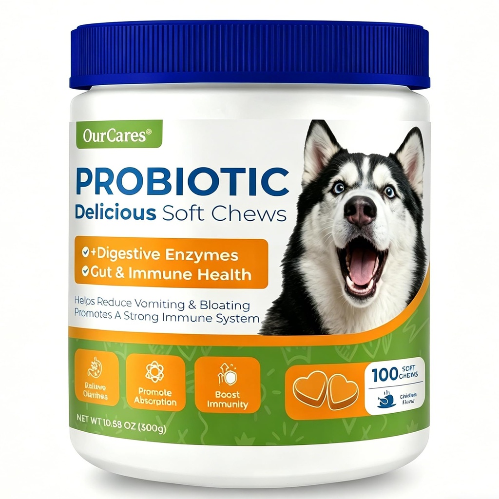 Probiotics for Dogs – Probiotic Chews with 4.8 Billion CFU, Digestive Enzymes & Pumpkin | Dog Gut Health Supplement for Diarrhea, Gas & Sensitive Stomach | Soft Chews for Senior Dogs & All Breeds