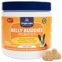 Origin Labs Belly Buddies - Probiotics for Dogs - Prebiotics & Probiotics - Supports Gut, Skin, and Immune Health - 5 Billion CFUs 7 Strain Probiotic Blend - Natural Bacon Flavor, 90 Soft Chews