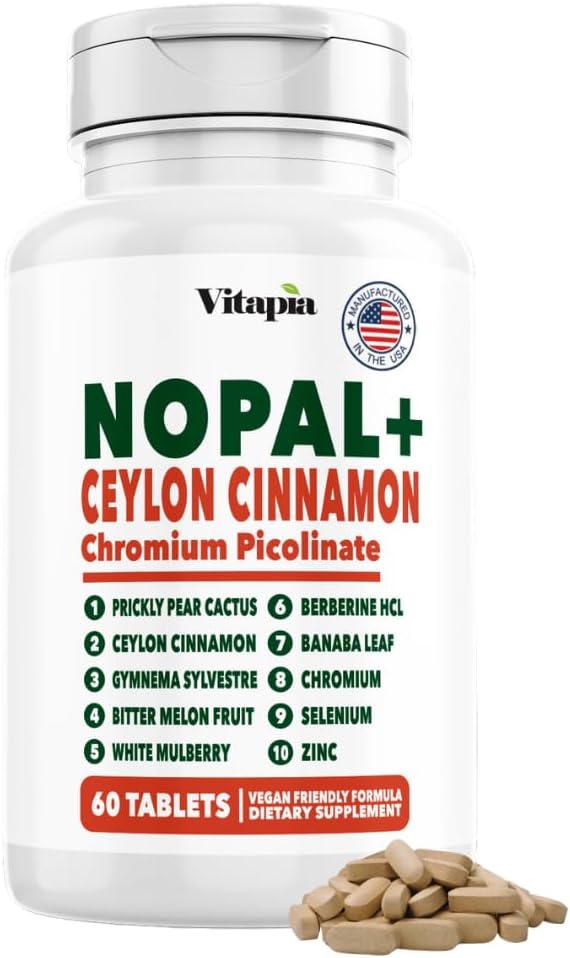 Vitapia Nopal Cactus Extract για Αντιοξειδωτικό, Δέρμα, Μεταβολισμός, Ευεξία, Υποστήριξη για την Υγεία της Καρδιάς - 60 Πολυ Καψάκια - Μη ΓΤΟ, Συμπλήρωμα Χωρίς Γλουτένη