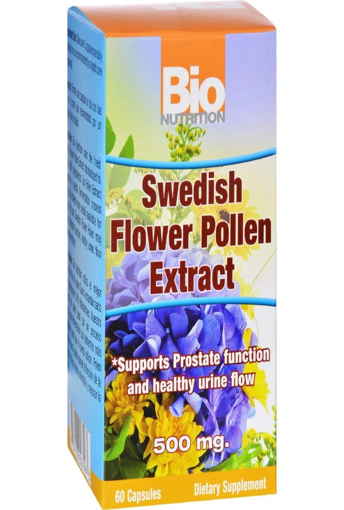 Bio Nutrition Σουηδικό εκχύλισμα γύρης λουλουδιών, 500 Mg, 60 μέτρα