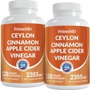 5-in-1 Ceylon Cinnamon Capsules 2355 mg - Apple Cider Vinegar Capsules with Turmeric, Panax Ginseng ve Bioperine (120, Pack of 2)