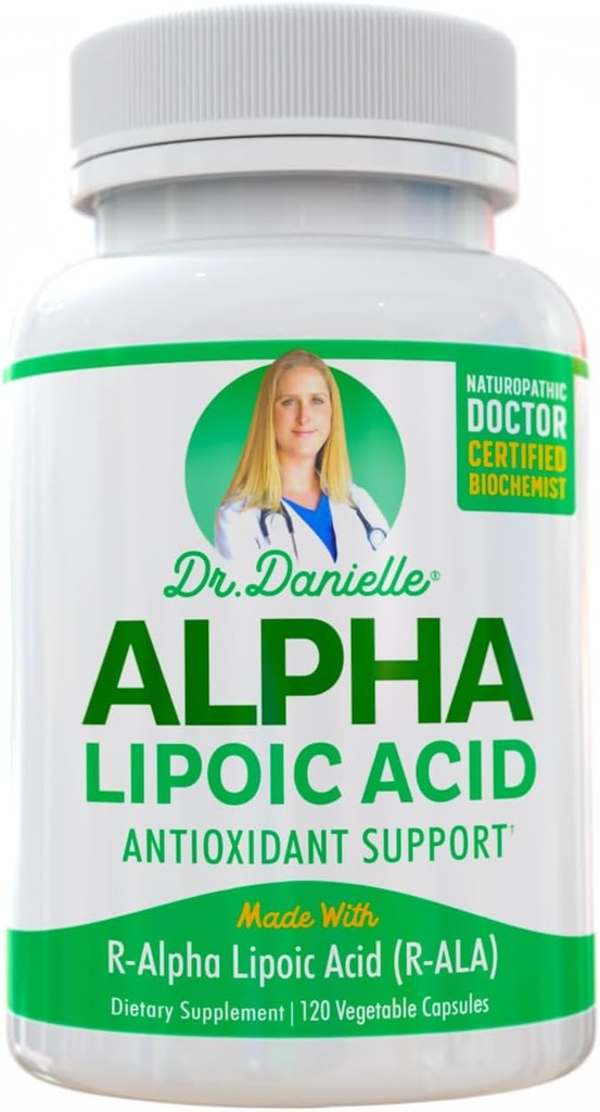 Dr. Danielle, Neuropati Desteği, Non-GMO, Gluten-Free, Vegan, Soy-Free, Sağlıklı Kan Şekeri, Alfa R Lipoic Acid R-ALA, R-ALA, 120 Veggie Caps