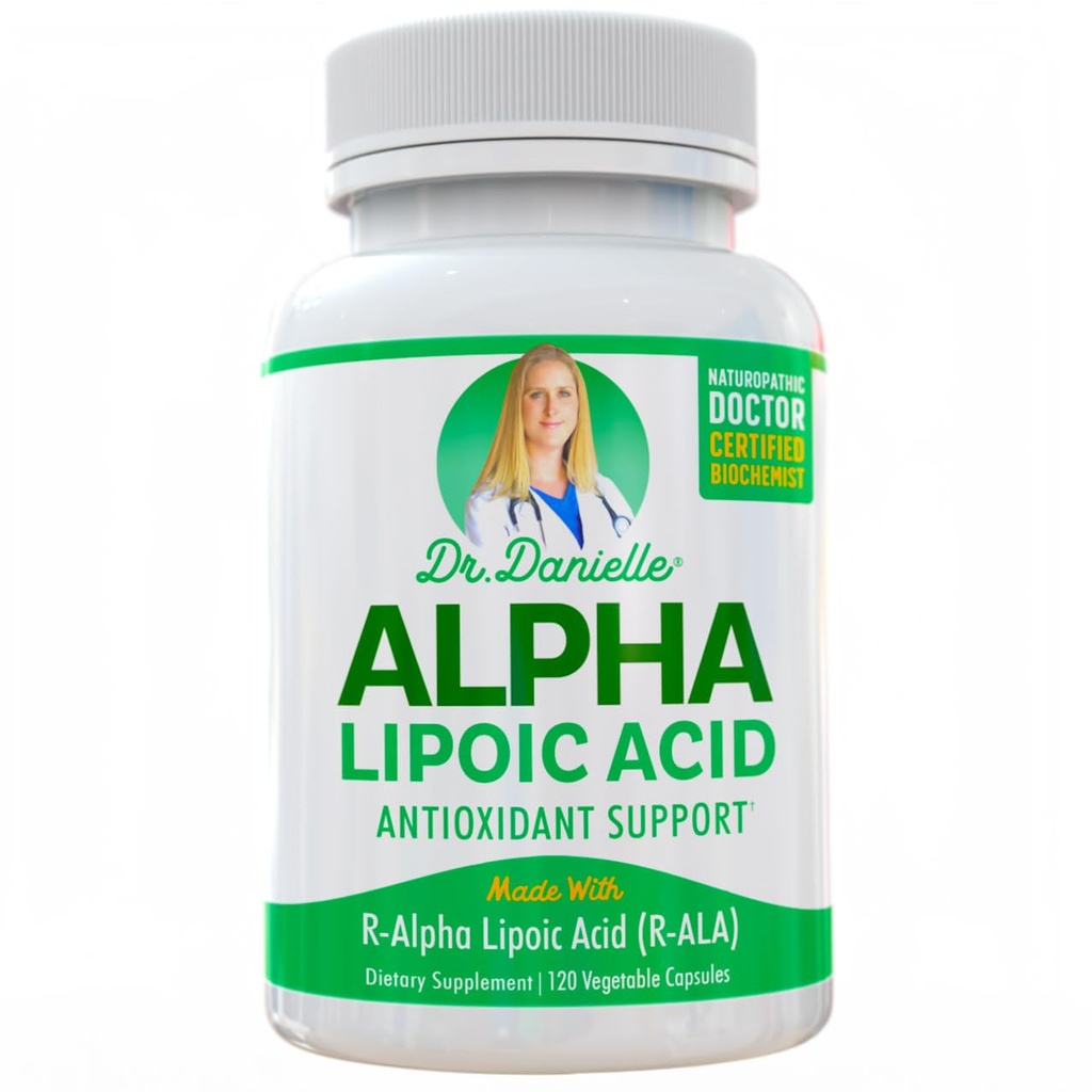 Dr. Danielle, Neuropati Desteği, Non-GMO, Gluten-Free, Vegan, Soy-Free, Sağlıklı Kan Şekeri, Alfa R Lipoic Acid R-ALA, R-ALA, 120 Veggie Caps