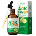 duwhot ADK + Vitamin B12 Liquid Drops, High Potency Vitamin A D3 K2 5000 IU / 10000 IU, B12 1000 mcg Supplement for Adults, Bone, Calcium Absorption, Heart, Immune Support, 2 Fl Oz