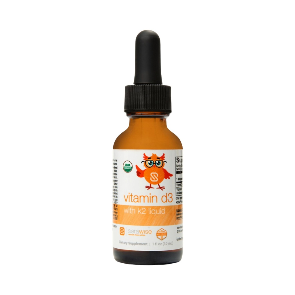 Organic Liquid Vitamin D3 with K2 by Dr. Ana Maria Temple | Supports Strong Bones and Immune Health | USDA Certified Organic | Olive Oil Base for Enhanced Absorption | 1 Fl Oz