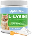 Alpha Paw - Ανθρώπινη Βαθμός για κατοικίδια ζώα - Cat Lysine συμπλήρωμα - επιπλέον παροχές 5-10 μηνών - Φυσική Lysine (8 Ουγγιά/227 γραμμάρια)