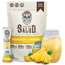 Salud 2in-1 Hydration Packets + Immunity Electrolytes Toz, Pineapple - Agua Fresca Drink Mix, Elderberry, Dairy & Soy Free, Non-GMO, Gluten Free, Vegan, Low Calorie, 1g Sugar (15 hizmet)