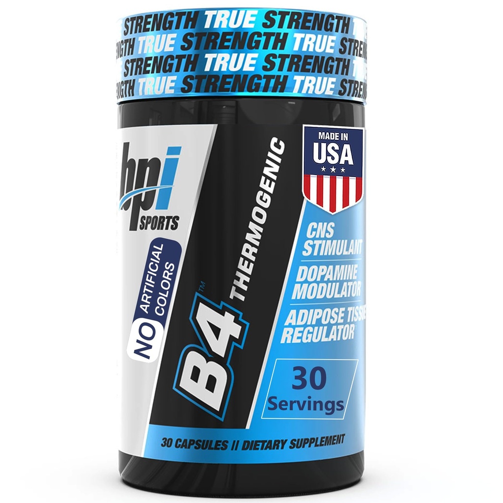BPI Sports B4 – Επιπλέον δύναμη φυσικό λίπος Burner για τις γυναίκες και τους άνδρες – Keto-Φιλικά λίπος κάψουλες, απώλεια βάρους & ορεκτικό έλεγχο - καφεΐνη, νιασίνη, Quercetin, Yohimbine – 30 εξυπηρετούν – 710mg