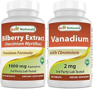 En İyi Doğallar Bilberry 1000 mg & Valvedium 2 mg ile Kromium