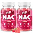 2 Pack NAC Gummies Sugar-Free, N-Acetyl Cysteine NAC Supplement 1000mg for Antioxidants, Immune Support, Non-GMO, Gluten-Free, Vegan – Raspberry Flavor, 120 Gummies