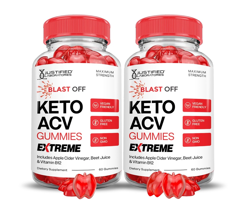 (2 Pack) Blast Off Keto ACV Gummies Extreme 2000MG Blast Keto Gummies Apple Cider Vinegar Formulated with Pomegranate Beet Juice Powder B12 Vegan Non GMO 120 Gummys