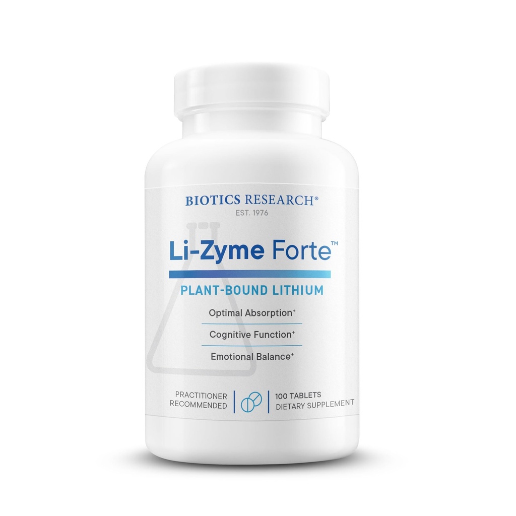Biotics Research Li Zyme Forte Plant-πηγή, φυτοχημικά Bound Lithium, υποστηρίζει εγκεφαλική λειτουργία, μνήμη και υποστήριξη Mood,100 δισκία