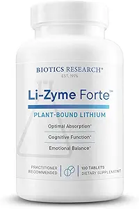 Biotics Araştırma Li Zyme Forte Plant-sourced, fitkimyasal olarak Bound Lityum, Beyin Fonksiyonlarını Destekler, Hafıza ve Mood Destek,100 Tabletler