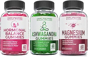 Atlantis Beslenme Hormonal Kadın ve PMS Gummies + Ashwagandha Gummies + Magnezyum Gummies
