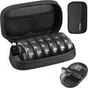 Serfeymi Weekly Travel Pill Organizer 2 φορές A Day AM PM Αναβάθμιση Black Pill Box 7 Ημέρα με Φορητή θήκη Zipper Canvas Pill, Medicine Organizer για χάπια, βιταμίνες, συμπληρώματα, ιχθυέλαια - Μαύρο 01