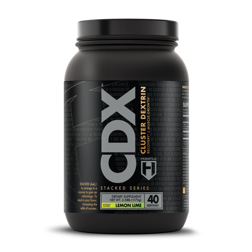 HOSSTILE CDX Cluster Dextrin Powder - Highly Branched Cyclic Dextrin HBCD Carb Powder, Carb Supplement for Intra Workout Carbs & Post Workout, Lemon Lime, 40 Servings