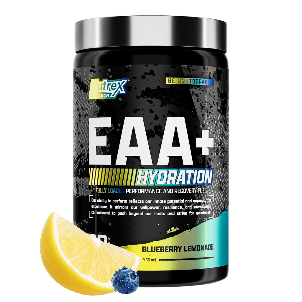 Nutrex Research EAA Hydration | EAAs + BCAA Toz | Muscle Recovery, Strength, Muscle Building, Endurance | 8G Essential Acids + Electrolytes | Blueberry Lemonade 30 Hizmet