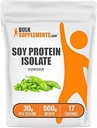 BulkSupplements.com Απομονωμένη σκόνη πρωτεΐνης σόγιας - Vegan Protein Powder, Unflavored - Pure & Gluten Free, 30g ανά Σερβίρισμα, 250g (8,8 oz) (Pack of 1)