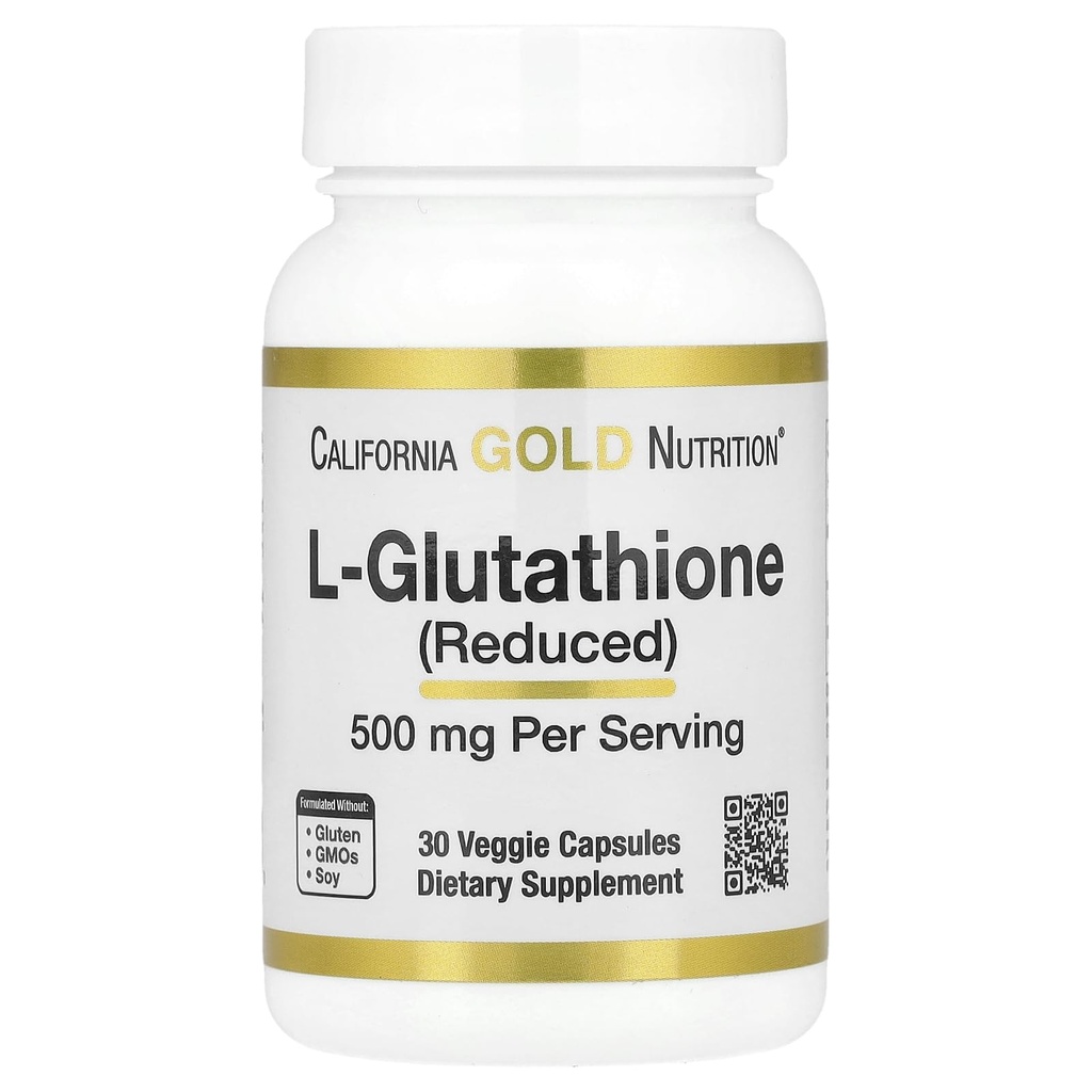 California Gold Beslenme L-Glutathione (Redüktör), 500 mg, 30 Veggie Capsules