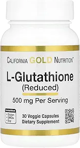 California Gold Beslenme L-Glutathione (Redüktör), 500 mg, 30 Veggie Capsules