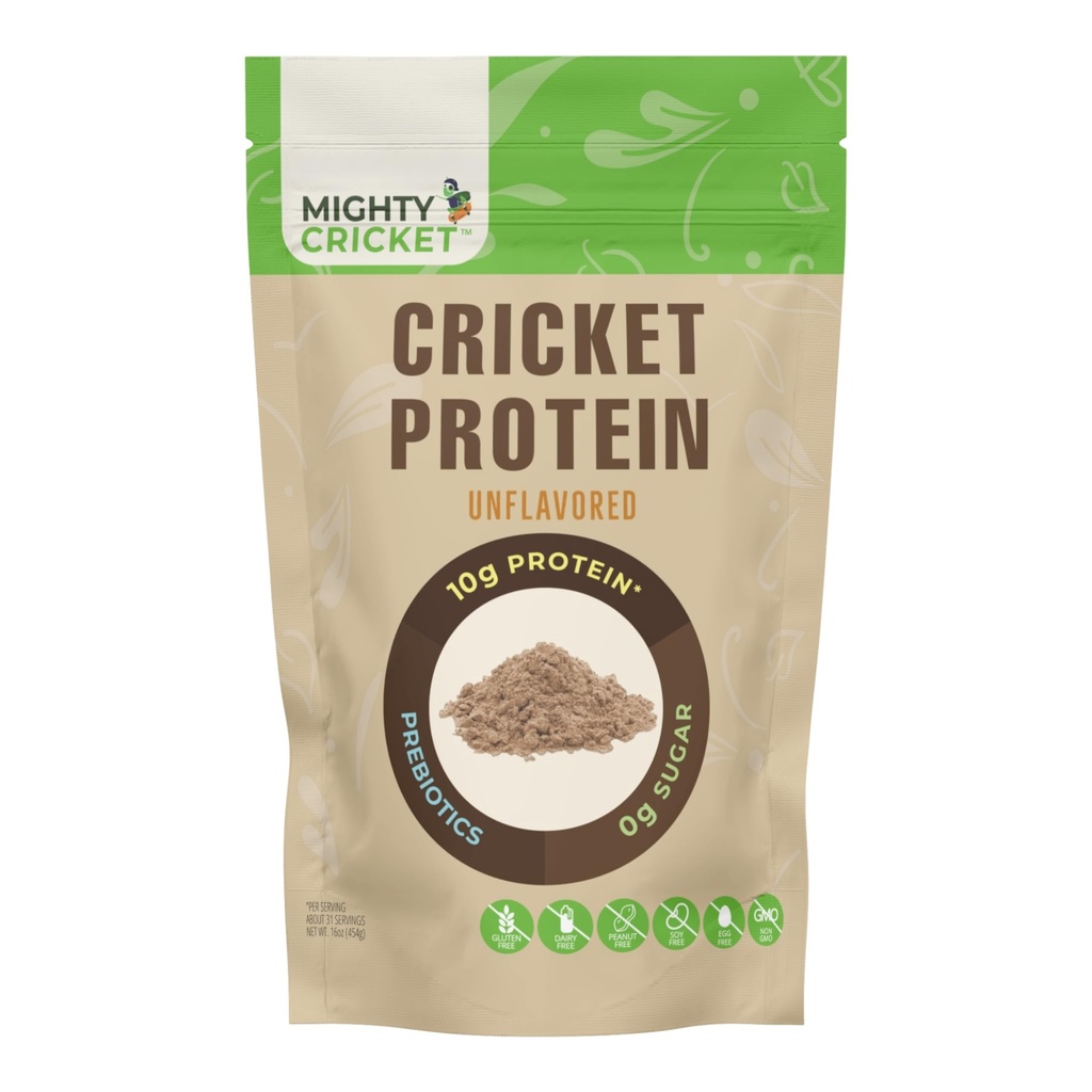 Mighty Cricket 100% Pure Cricket Protein Powder - Gluten Free + Dairy Free, 1/4 Lb
